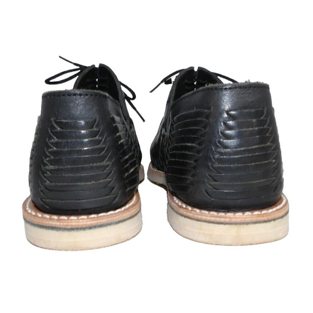 LUCILO black leather huaraches lace up loafers women's size 10 NEW, NO TAGS - Picture 3 of 8